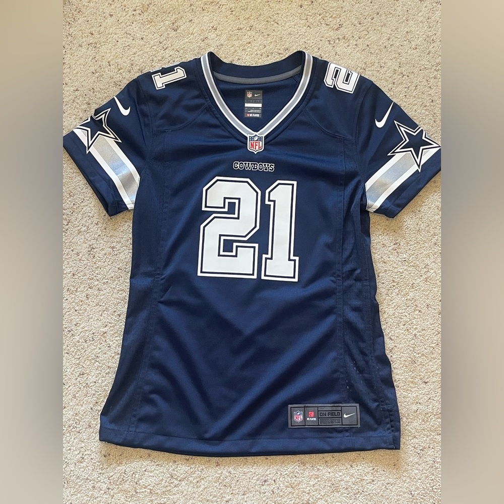 Nike Navy and White Football Jersey